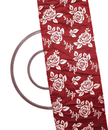 red and golden floral pattern brocade lycra fabric b127 3456